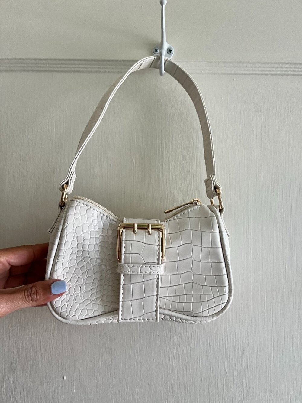 White Small Faux Leather Purse